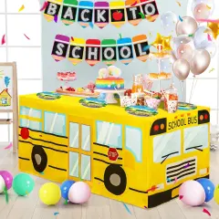6 FT School Bus Tablecloth Back to School Table Cloth Decorations