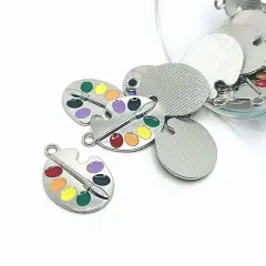 Colorful Paint Palette Charm, 21x18mm