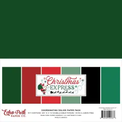 Echo Park Solids Collection Kit 12"X12"-Christmas Express