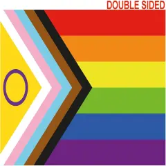 New Intersex Progress Pride Flag 3x5 ft, Double Side Inclusive New Pride Flags for Outdoor LGBTQ Gay Lesbian Transgender Rainbow All Inclusive LGBT Flags
