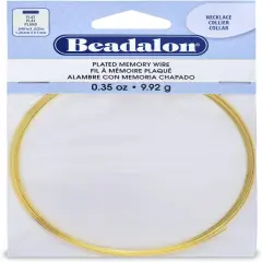 Beadalon Memory Wire, Flat, Large Bracelet, Gold Color, Approx. 12 coils