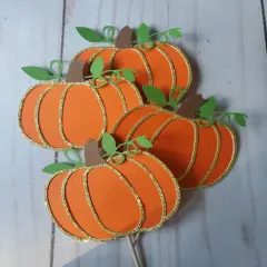 Pumpkin Cupcake Toppers Halloween Party Supplies