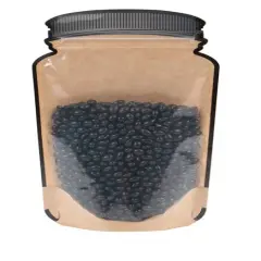 Kraft Mason Jar Zipper Pouch w/ Clear Front 5 1/8" x 3" x 8 1/8" 100 pack SP3KCZ