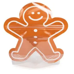 Gingerbread Man Shaped Pouches 6 9/16" x 3" x 8 1/8" 25 pack SP7GZ