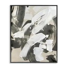 Stupell Industries Modern White Brush Stroke Framed Giclee Wall Art Design by Joris Hoefnagel