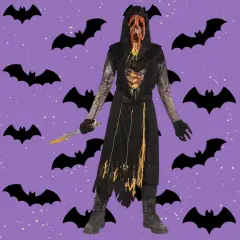 Child Scorched Ghost Face Costume Molten Horror Style