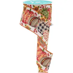 2.5" Fancy Pumpkin Ribbon: Cream (10 Yards)