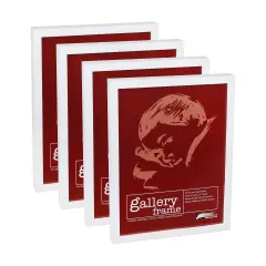 Ambiance Gallery Wood 1.5" Deep Picture Frames - 24x30" 4-Pack, White Wood Frames, Shatter-Resistant Acrylic Glazing & MDF Backing, Horizontal or Vertical Wall Display