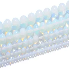 10MM White Opal Agate Beads Gemstone Beads Round Smooth Beads Good Luck for Jewelry Making DIY Gifts for Family and Friends (Opal, 10mm)