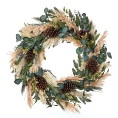 Christmas Eucalyptus and Pampas 30in Wreath