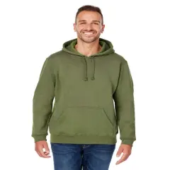 J America&reg; Fleece Pullover Hooded Sweatshirt Military green