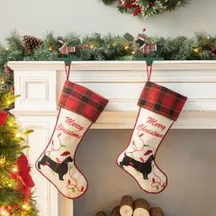 Set of 2 21''L Christmas Stockings - Red Truck/Dachshund 2pk Dachshund