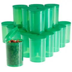 20 Pack Empty Pill Bottles with Pop Top Caps, 30 Dram Medicine Containers, Prescription Vials with Lids (Green)