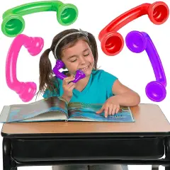 4E&rsquo;s Novelty Whisper Phones for Reading [4 Pack] Auditory Feedback, Accelerate Fluency, Comprehension & Pronunciation - Ideal Reading Phones for Kids