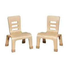 Bentwood Chair, 8in Seat Height, Stackable Seats, 2-Pack Natural