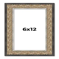Panoramic Ornate Silver Picture Frame - UV Acrylic, Foam Board Backing, Hanging Hardware
