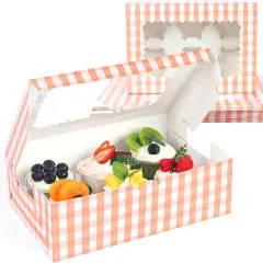 6 Count Cupcake Boxes, 15PCS 9.5"x6.3"x3" Cupcake Container with Window Boxes Holding 90 Pastry Box for Birthday Holiday Party Bakery Supplies