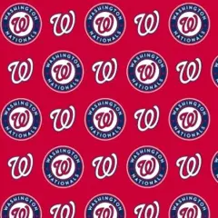 Licensed MLB Washington Nationals Red Cotton 6658-B Fabric by the Yard
