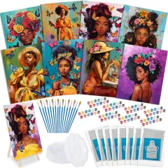 72 Pieces Pre Drawn Canvas Kit, Paint and Sip Kit for Adults