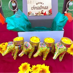 Happy Holiday Gift, Elephant Candle Holders, Christmas Gift Set, Dad Christmas Gift, Christmas Gift Women, Christmas Gift Tags, Christmas Gift Set, Christmas Gift Men Yellow