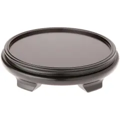 Plymor Black Round Wood Veneer Footed Display Base, 12" W x 12" D x 2.75" H (10" Display Diameter)
