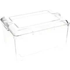 Pioneer Plastics 079C Clear Rectangular Plastic Container, 7.4375" W x 5.3125" D x 3.75" H