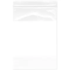Plymor 5" x 7", 2 Mil with White-Block Zipper Reclosable Plastic Bags