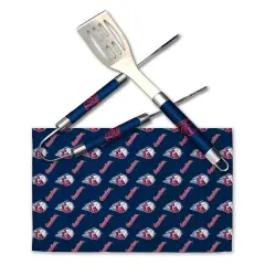 MLB 3-Piece BBQ Utensil Set 17.25 6 11 x 18 Inches Cleveland guardians