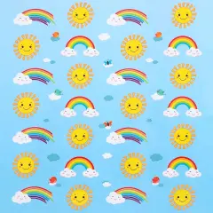 483 Pieces Suns Rainbows Cloud Stickers for Kids Hello Sunshine Adhesive Multicolored Rainbows Sun Cloud Stickers for Summer Theme Party Classroom Decoration