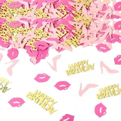 Girl Happy birthday confetti high heels and lips confetti for woman birthday party table decorations