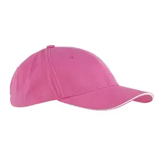 Big Accessories&reg; Twill Sandwich Baseball Cap PINK/ WHITE