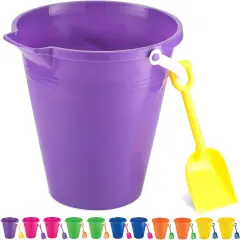 4E's Novelty 12 Pack Large Sand Bucket with Shovel &ndash; 9" Beach Bucket Set for Sand Castle Toys & Beach Essentials for Vacation