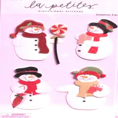 La Petites Christmas Snowmen Dimensional Stickers