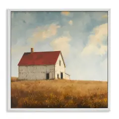Stupell Industries Barren Farmland Barn Framed Giclee Wall Art Design by Steve Huntziker