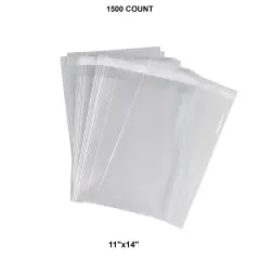 Resilient Lip & Tape Self-Sealing Bags 11" x 14" 1.6 mil