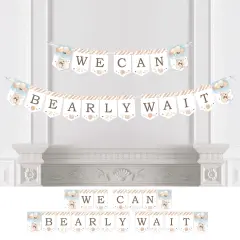Big Dot of Happiness We Can Bearly Wait - Teddy Bear Baby Shower Bunting Banner - Party Decorations - We Can Bearly Wait