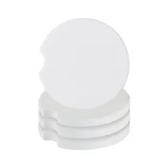 Craft Express 4 Pack Ceramic Sublimation Car Coasters &ndash; Sublimation-Ready Blanks