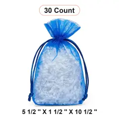 Flat Bottom Organza Bags 5 1/2 '' X 1 1/2 '' X 10 1/2 '' for DIY Gift Bags Royal Blue
