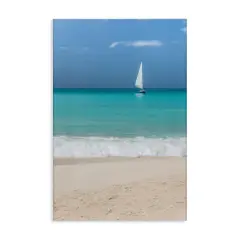 Stupell Industries Lone Sailboat Beach Tide Canvas Wall Art Design by Mary Lou Johnson