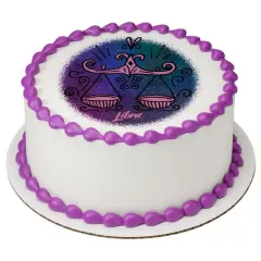 Libra Zodiac Sign PhotoCake&reg; Edible Cake Topper Icing Image for 6 inch Round cake or larger