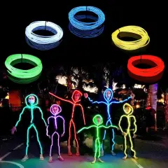 EL Wire 5 Pack-9.8ft Portable Neon Rope