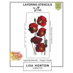 Lisa Horton Crafts Layering Stencils-Poppy Cluster