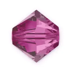 50pcs Authentic Preciosa 6mm Faceted Bicone Crystal Loose Beads Fuchsia Compatible with Swarovski 5301/5328 for DIY Jewelry Making Pre-B622