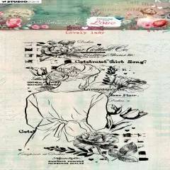 Jenine's Mindful Art Sending You Love Clear Stamp-Nr.798, Lovely Lady