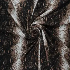 1 Yard DTY Brushed Snake Print Knit Fabric Soft Stretch 58/60" Width MOCHA