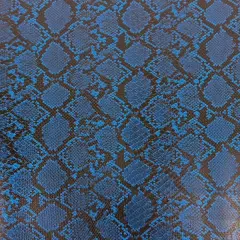 1 Yard Caicos Snake Skin Faux Leather Vinyl Fabric For Upholstery Handbags 54" Width Blue