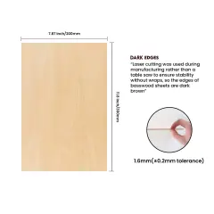 12 Pieces Basswood Sheets 12"x8"x1/16" - Thin Balsa Wood Sheets for Craft, Laser, Wood Burning, DIY Projects-Unfinished Plywood Sheets with Smooth Surfaces Can Be Cut and Painted to Any Shape