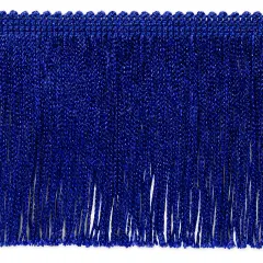 5 Yards of 4" Metallic Chainette Fringe Trim | 5 yard cut Royal Blue