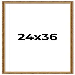 24x36 Museum-Quality Picture Frame with UV-Resistant Acrylic & Acid-Free Backing, Available in 4 Finishes - Gold, Silver, Bronze, and Black