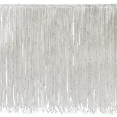 5 Yards of 12" Starlight Hologram Sequin Chainette Fringe Trim | 5 yard cut White